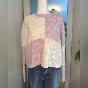 Jessica Simpson Color Block Sweater - Lavender and Cream